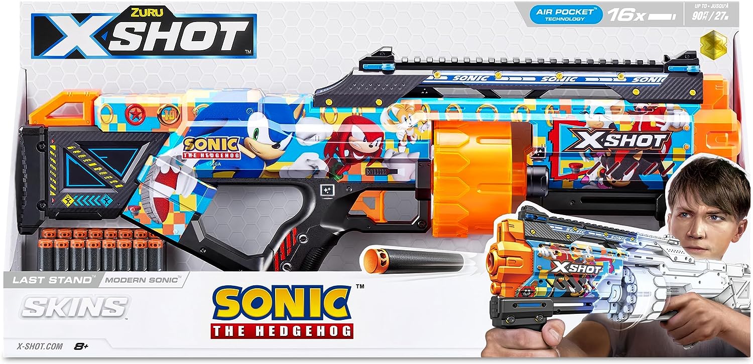 Бластер X-Shot Skins Last Stand Blaster - Modern Sonic Skin by ZURU (36704)  — купить с доставкой из США и Европы | Brandly