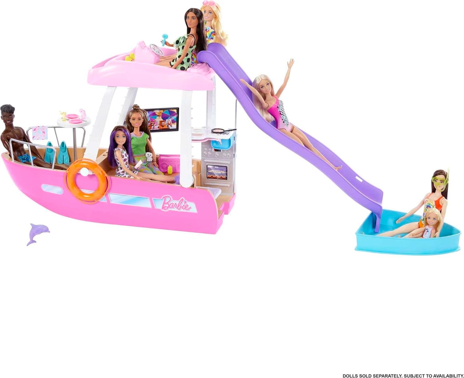 Транспорт для кукол Barbie Toy Boat Playset, Dream Boat with 20+ Pieces  Including Pool (HJV37) — купить с доставкой из США и Европы | Brandly