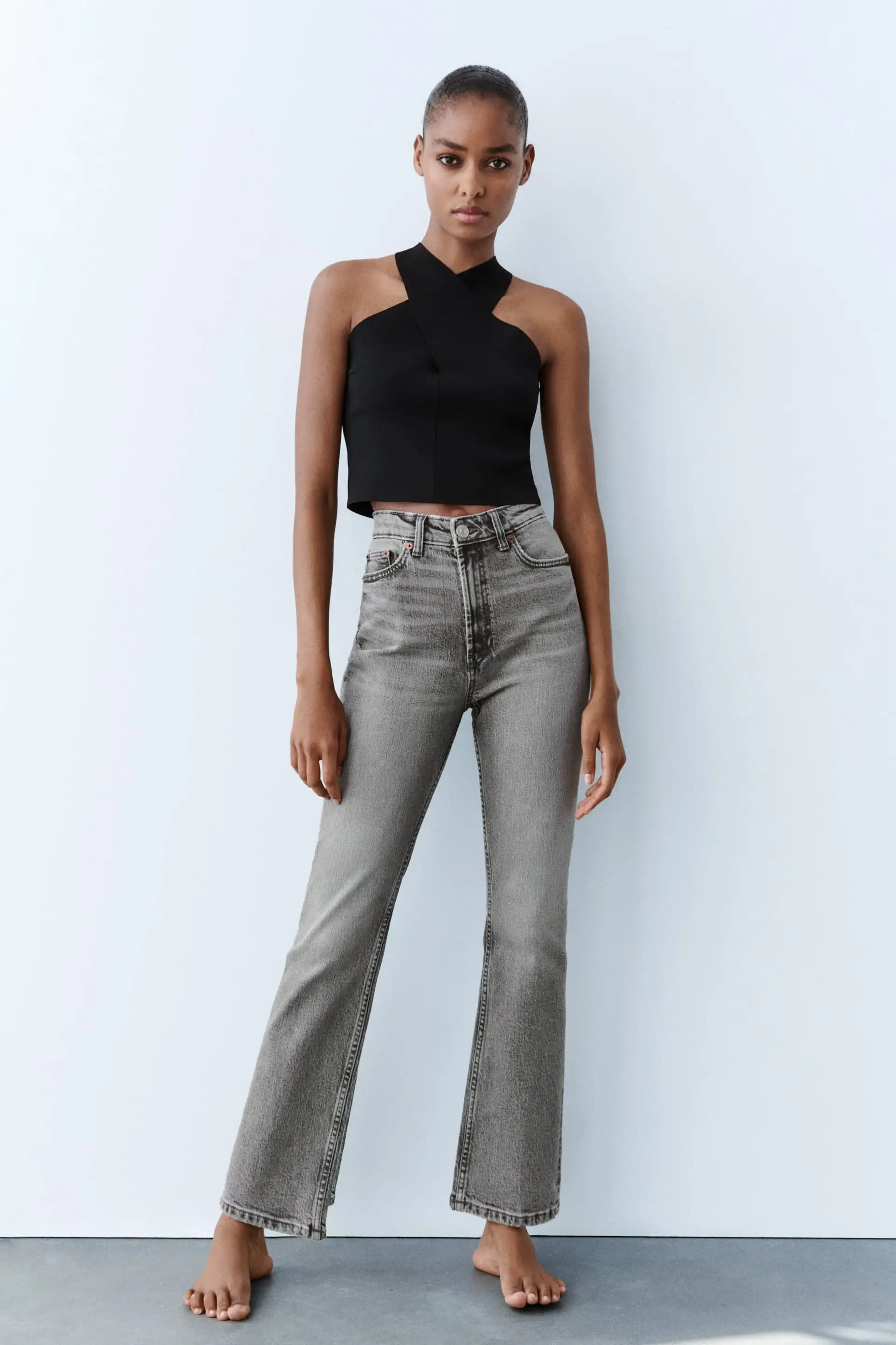 Jeans hi rise trumpet on sale zara