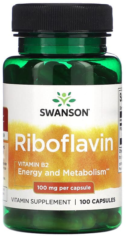 Витамины Swanson Riboflavin, 100 мг, 100 капсул (SWV-01018) — купить с ...