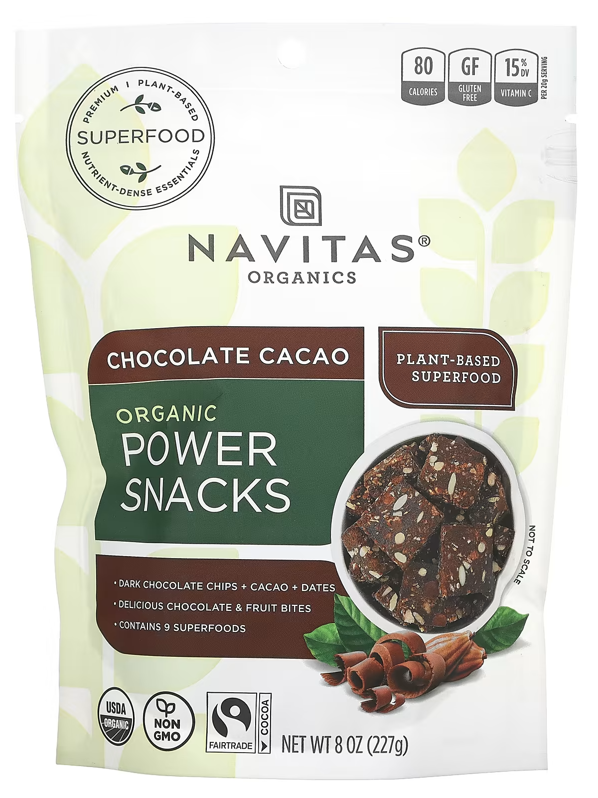 БАД Navitas Organics Organic Power Snacks, Chocolate Cacao, 227 г  (NAV-02199) — купить с доставкой из США и Европы | Brandly