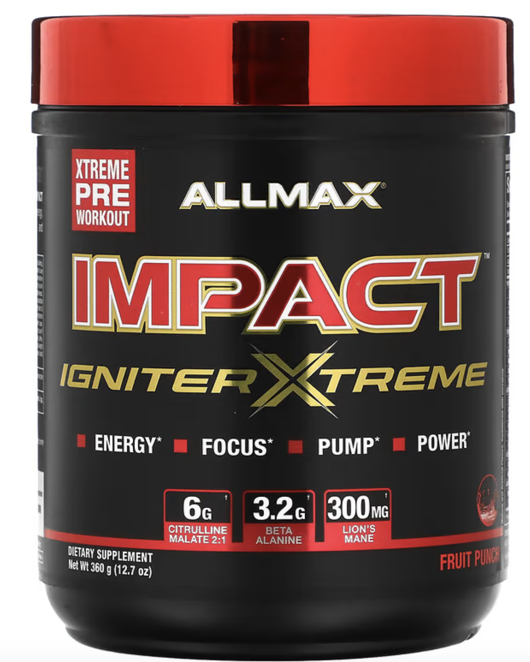 Комплекс ALLMAX Nutrition IMPACT Igniter Xtreme, Pre-Workout, Fruit Punch,  360 г (AMX-22932) — купить с доставкой из США и Европы | Brandly