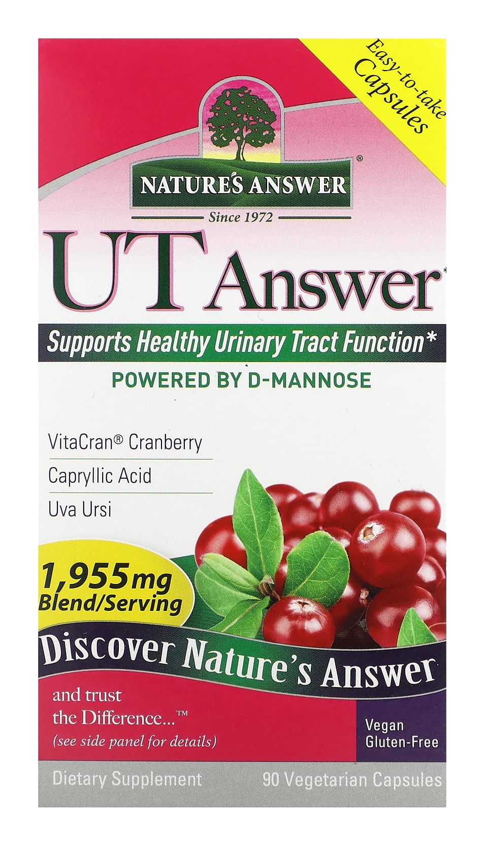 Комплекс Nature's Answer UT Answer, 652 мг, 90 вегетарианских капсул ...