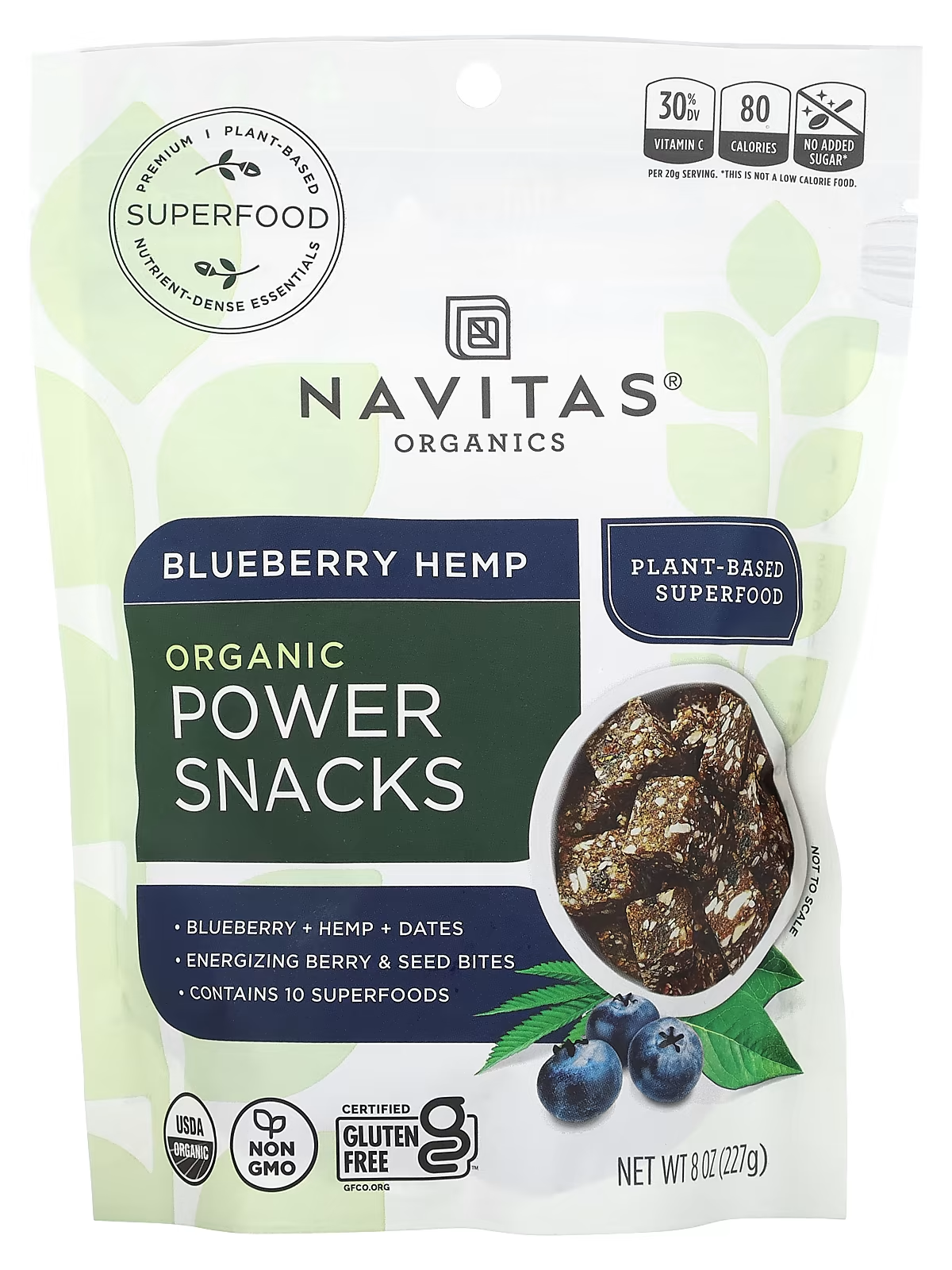 БАД Navitas Organics Organic Power Snacks, Blueberry Hemp, 227 г  (NAV-00010) — купить с доставкой из США и Европы | Brandly