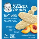 Снэки Gerber Teethers, Gentle Teething Wafers, 7+ Months, Banana, Peach, 48 г (GBR-04962)