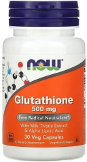 БАД NOW Foods Глутатион, 500 мг, 30 вегетарианских капсул  (NOW-00175)