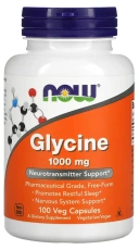 БАД NOW Foods Glycine, 1000 мг, 100 растительных капсул (NOW-00107)