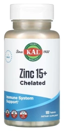 Минералы KAL Zinc 15+ Chelated, 100 таблеток (CAL-96123)