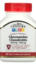 БАД 21st Century Glucosamine 500 mg / Chondroitin 400 mg, 60 капсул  (CEN-22301)