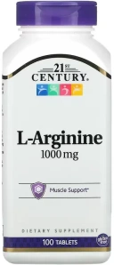 БАД 21st Century L-Arginine, 1000 мг, 100 таблеток  (CEN-27086)