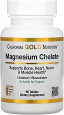 БАД California Gold Nutrition Magnesium Chelate, 210 мг, 90 таблеток  (CGN-01298)