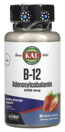 Витамины KAL B-12 Adenosylcobalamin, 1000 мкг, Strawberry, 90 таблеток (CAL-98882)