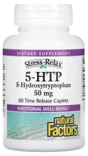 БАД Natural Factors Stress-Relax, 5-HTP, 50 мг, 60 капсул замедленного высвобождения (NFS-02826)