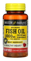 БАД Mason Natural No Burp Fish Oil, 1000 мг, 90 мягких капсул (MAV-14479)