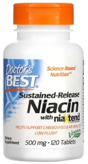 Витамины Doctors Best Sustained-Release Niacin с niaXtend, 500 мг, 120 таблеток  (DRB-00242)
