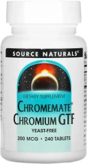 БАД Source Naturals Chromemate Chromium GTF, 200 мкг, 240 таблеток  (SNS-00107)