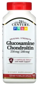 БАД 21st Century Glucosamine 250 mg / Chondroitin 200 mg, 120 капсул  (CEN-23023)