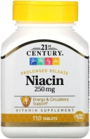 Витамины 21st Century Niacin, Prolonged Release, 250 мг, 110 таблеток  (CEN-22849)