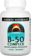 Витамины Source Naturals B-50 Complex, 50 мг, 100 таблеток  (SNS-00421)
