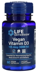 Витамины Life Extension Vegan Vitamin D3, 125 мкг (5000 МЕ), 60 веганских капсул  (LEX-24226)