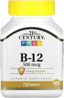 Витамины 21st Century B-12, 500 мкг, 110 таблеток  (CEN-22309)