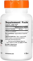 БАД Doctors Best L-Tyrosine, 500 мг, 120 вегетарианских капсул  (DRB-00316)