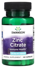 Минералы Swanson Zinc Citrate, 30 мг, 60 капсул (SWV-11234)