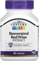 БАД 21st Century Resveratrol Red Wine Extract, 90 капсул  (CEN-27285)