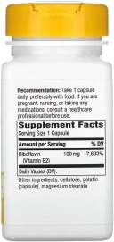 Витамины Nature's Way Riboflavin Vitamin B2, 100 мг, 100 капсул  (NWY-40421)