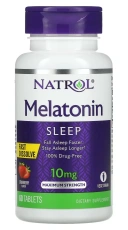 БАД Natrol Melatonin, Fast Dissolve, Maximum Strength, 10 мг, Strawberry, 60 таблеток (NTL-06211)