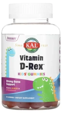 Витамины KAL Kids Vitamin D-Rex Gummies, Peach, Mango & Strawberry, 60 мармеладок (CAL-58133)