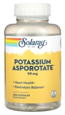 Минералы Solaray Potassium Asporotate, 99 мг, 200 капсул (SOR-04661)