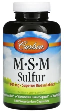 БАД Carlson MSM Sulfur, 1,000 мг, 180 растительных капсул  (CAR-08722)