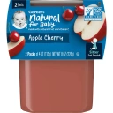 Пюре Gerber Natural for Baby, 2st Foods, Apple, Cherry, 2 банки по 113 г (GBR-07665)