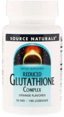 БАД Source Naturals Reduced Glutathione Complex, 50 мг, Orange, 100 пастилок (SNS-01305)