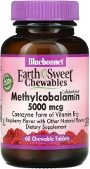 Витамины Bluebonnet Nutrition EarthSweet Chewables, Methylcobalamin, Raspberry, 5000 мкг, 60 шт  (BLB-00443)