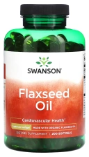 БАД Swanson Flaxseed Oil, 1 г, 200 капсул (SWV-17002)