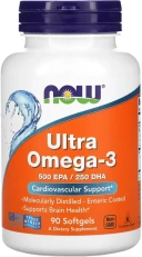 БАД NOW Foods Ultra Omega-3, 500 EPA / 250 DHA, 90 капсул  (NOW-01661)
