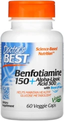 БАД Doctors Best Benfotiamine 150 + Alpha-Lipoic Acid 300, 60 вегетарианских капсул  (DRB-00251)