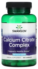 Минералы Swanson Calcium Citrate Complex, 250 мг, 100 капсул (SWV-11006)