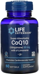 БАД Life Extension Super-Absorbable CoQ10 with d-Limonene, 50 мг, 60 мягких капсул (LEX-19496)