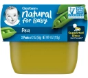 Пюре Gerber Natural for Baby, 1st Foods, Pea, 2 банки по 56 г (GBR-00307)