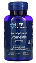 Ферменты Life Extension Specially-Coated Bromelain, 500 мг 60 таблеток (LEX-12036)