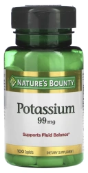 Минералы Nature's Bounty Potassium, 99 мг 100 капсул (NRT-01110)