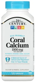 Витамины 21st Century Coral Calcium, 250 мг, 120 капсул  (CEN-22777)