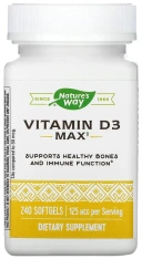 Витамины Nature's Way Vitamin D3, 125 mcg, 240 капсул  (NWY-15836)