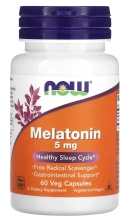 БАД NOW Foods Melatonin, 5 мг, 60 вегетарианских капсул (NOW-03555)
