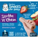 Снэки Gerber Soothe 'N' Chew, Teething Sticks, 6+ Months, Strawberry, Apple, 6 палочек по 15 г (GBR-04618)