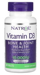 Витамины Natrol Vitamin D3, Bone & Joint Health, Maximum Strength, 10 000 IU 60 таблеток (NTL-06014)