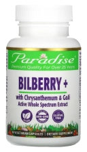 БАД Paradise Herbs Bilberry+ with Chrysanthemum & Goji, 60 веганских капсул (PAR-77729)